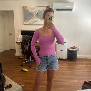 Women's S Pink Long Sleeve Top